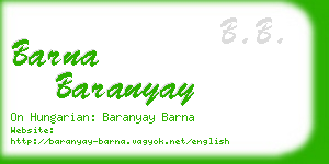 barna baranyay business card